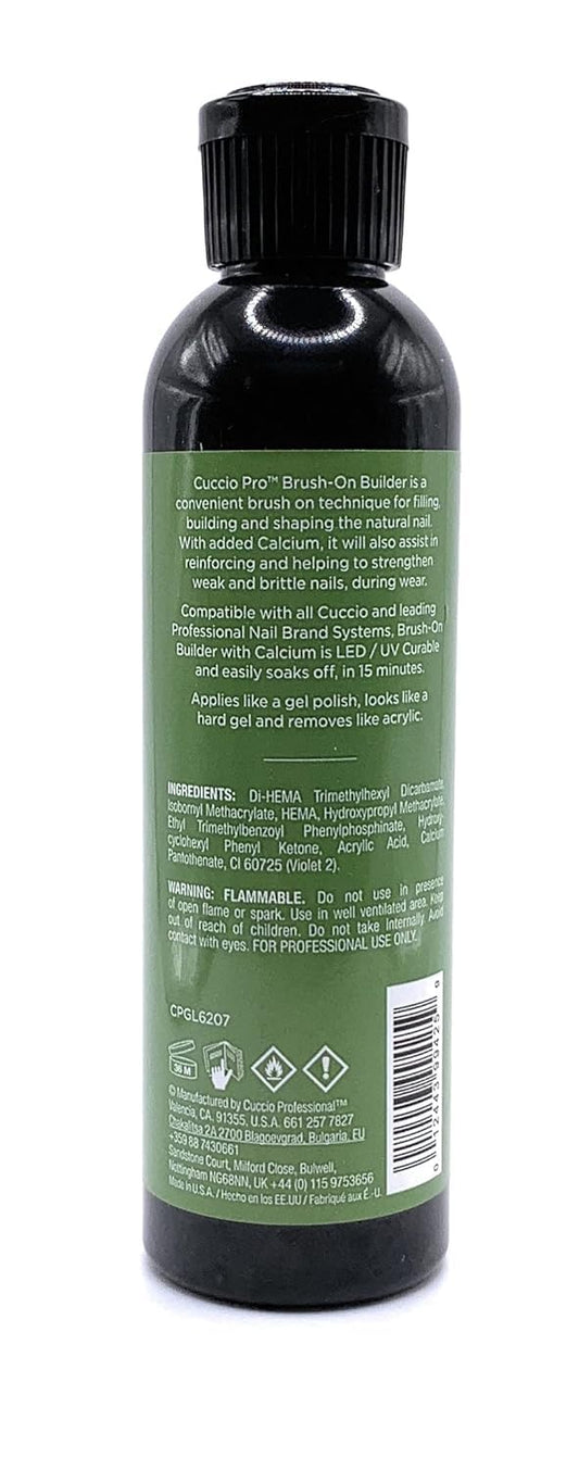 Cuccio Pro Brush-On Builder Gel with Calcium – LED/UV Self-Leveling Soak-Off Gel (4 oz)