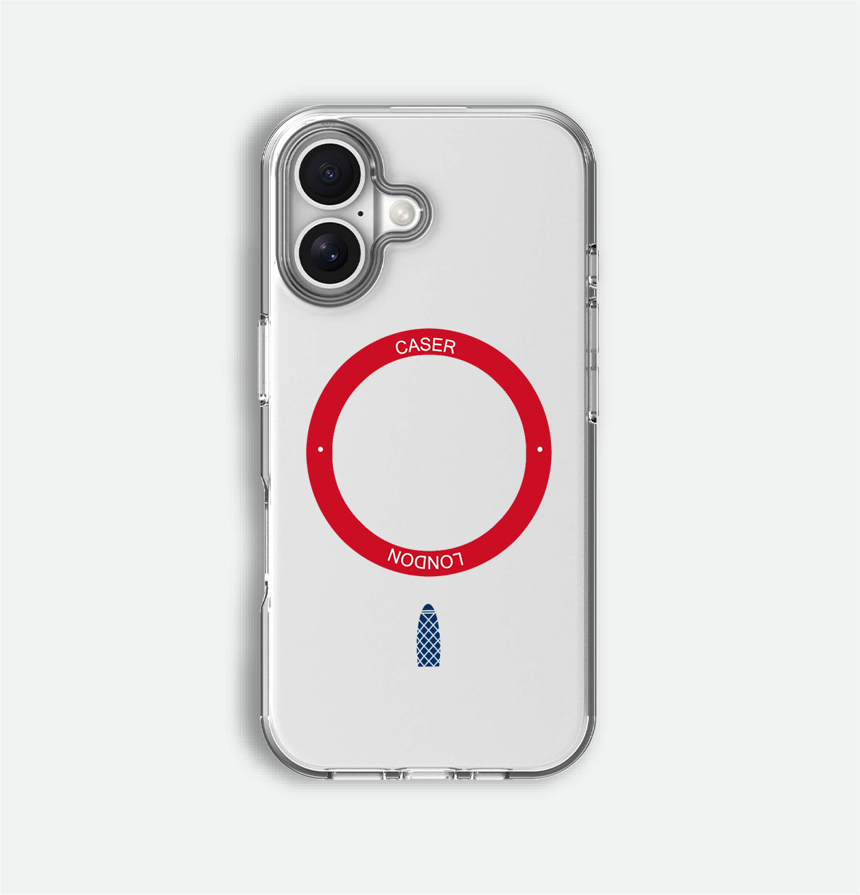 Slim Clear iPhone 16 Pro Case with Red MagSafe Ring - Gherkin Icon | The Iconic Case