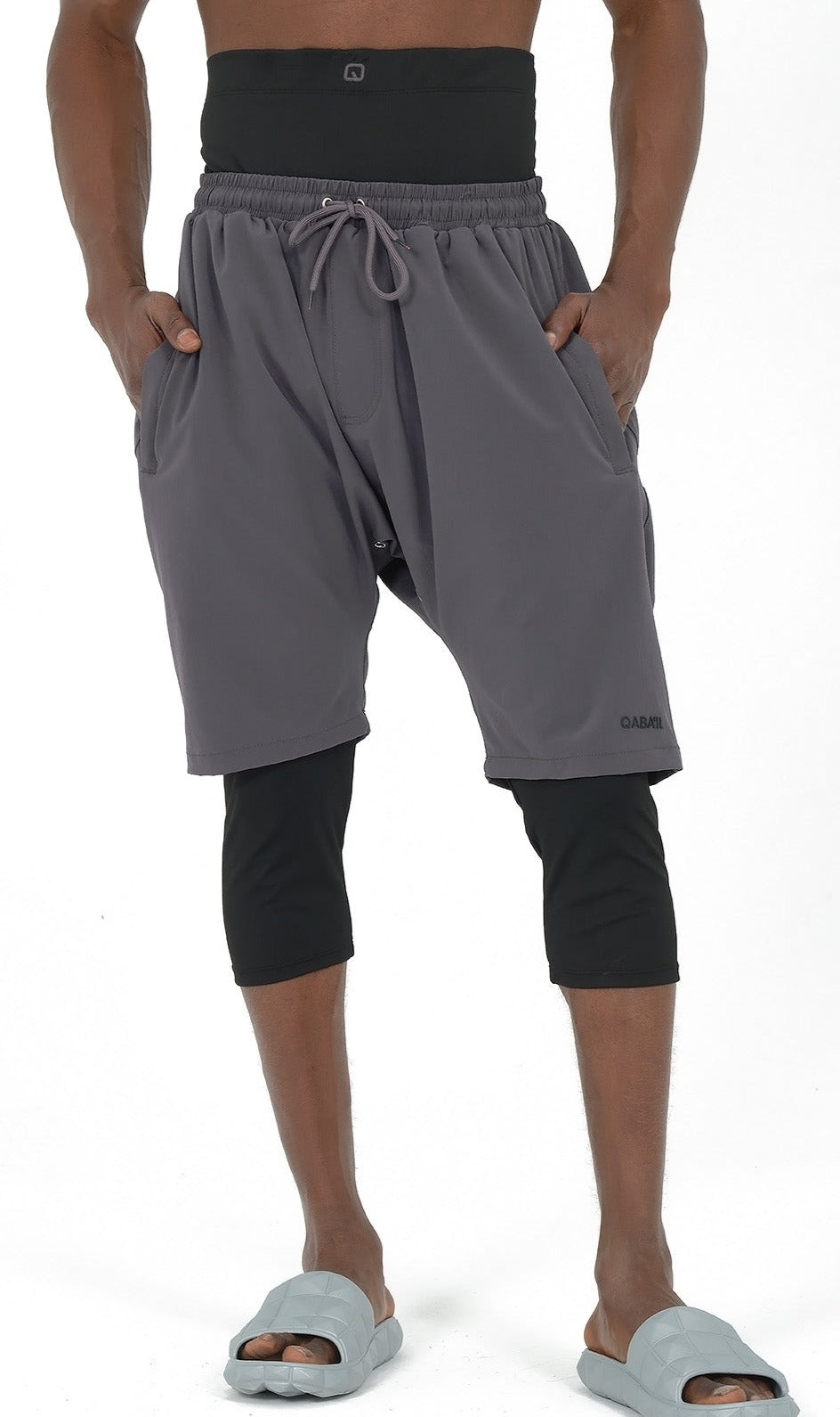 QL Halal Swim Shorts in Dark Grey and Black