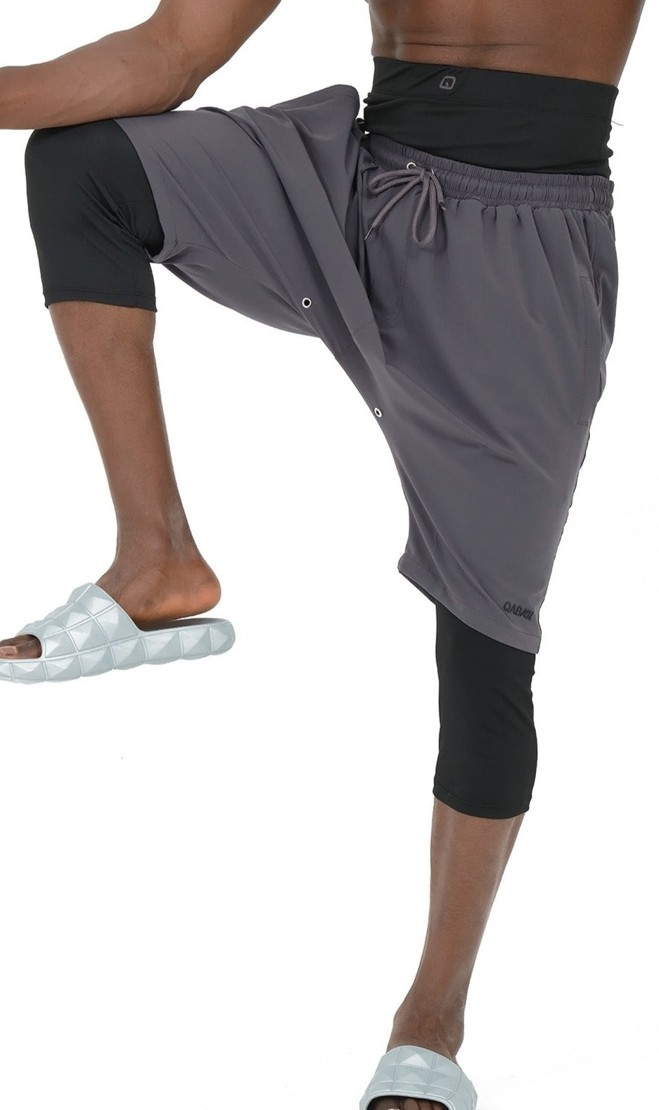 QL Halal Swim Shorts in Dark Grey and Black
