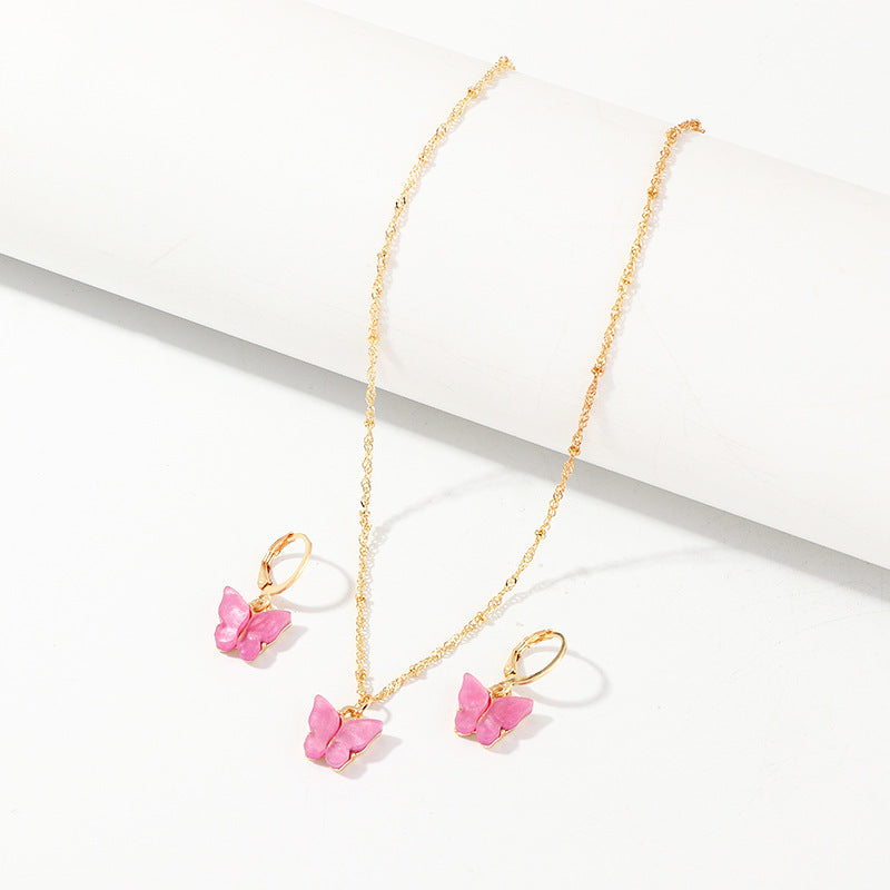 Butterfly Necklace And Earring Sets
