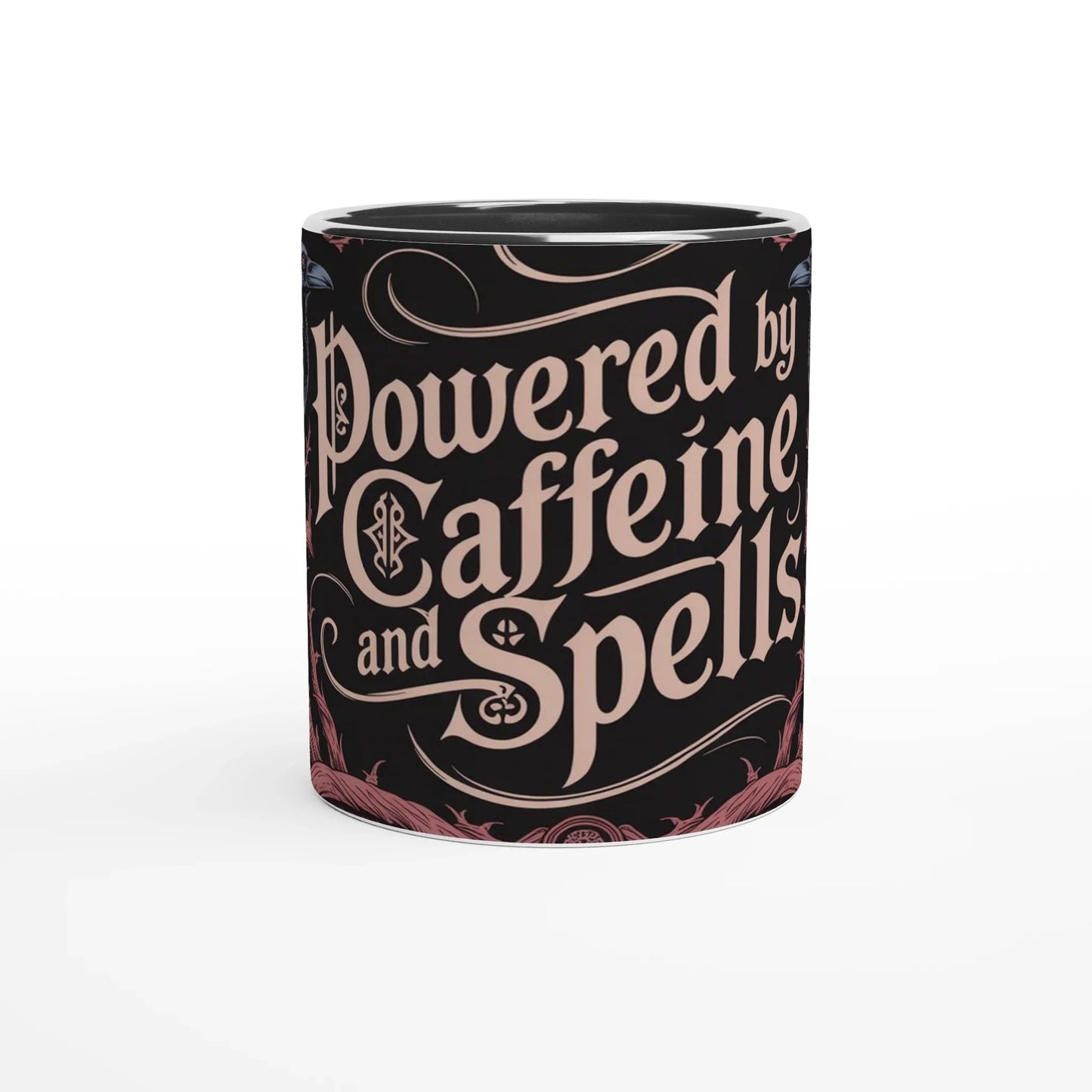 ✨ Powered by Caffeine & Spells – 11oz Witchy Ceramic Mug ✨ The perfect magical mug for coffee-loving witches! 🖤☕🧙♀️