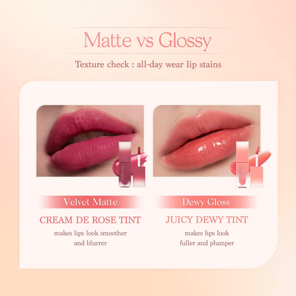 Dasique Cream De Rose Tint #03 Dreaming – Creamy Matte Lip Tint, Rose Water, Vegan & Cruelty-Free