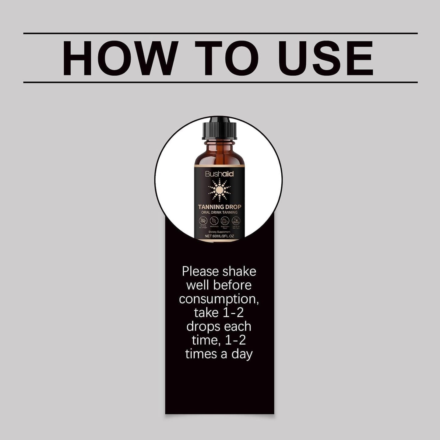 DASIUIP Tanning Drops – Sunless Drinkable Bronzer for Face & Body (2 Fl Oz)