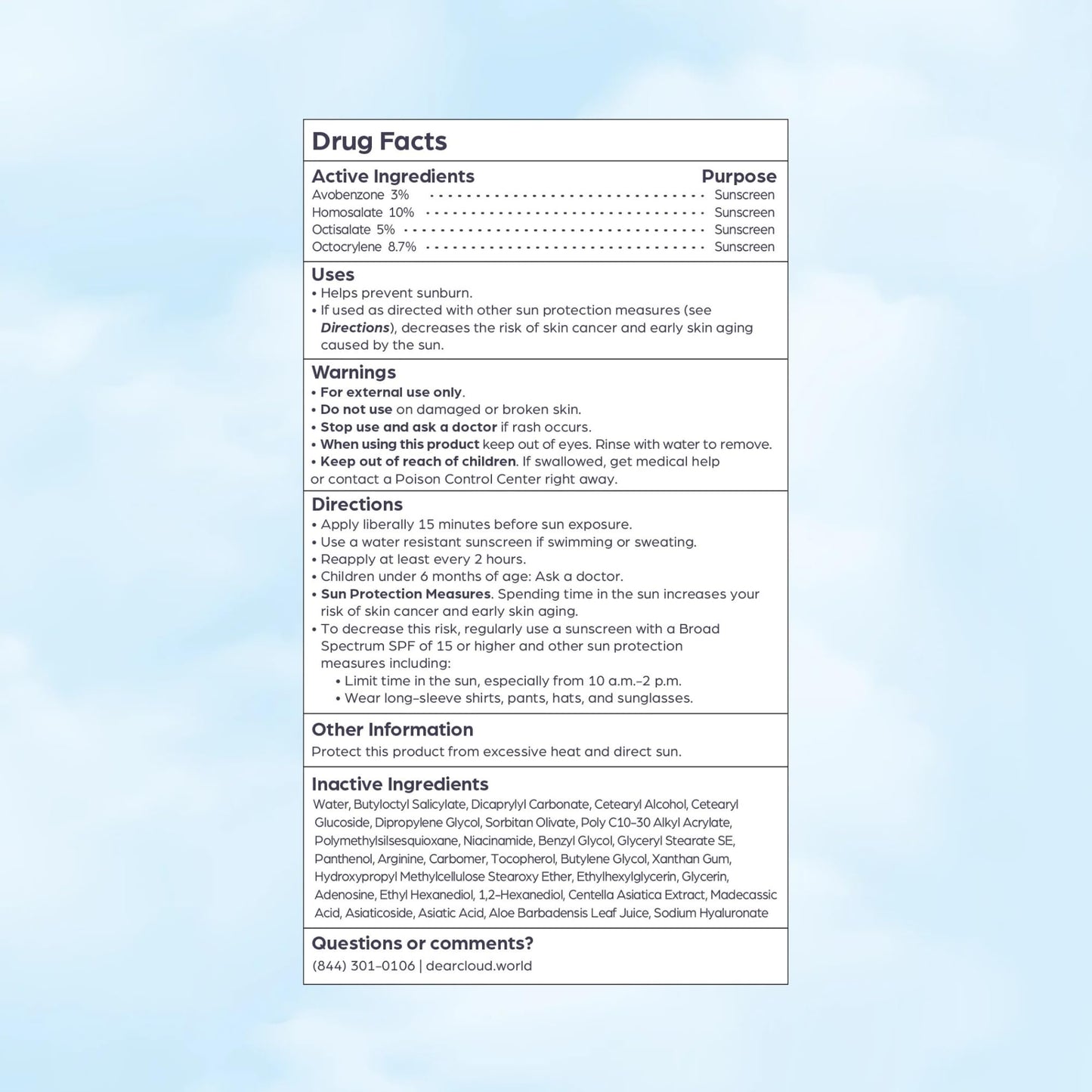 Dearcloud Tone Blur Essence Sunscreen SPF 50+ PA++++ — Vegan Face Primer Sunscreen (1.69 fl oz)