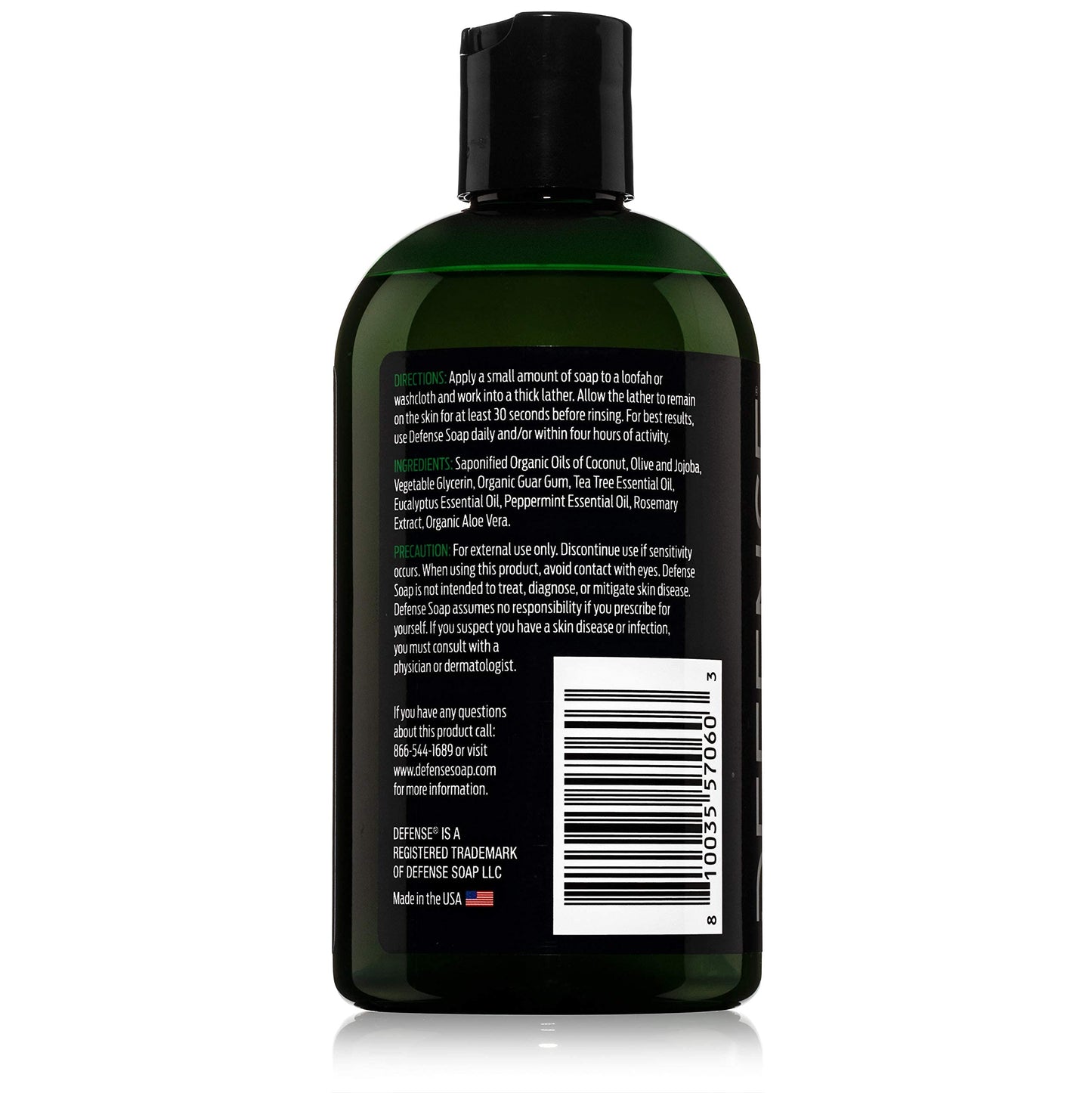 Defense Soap Peppermint Tea Tree Body Wash | All-Natural Odor Control for Athletes