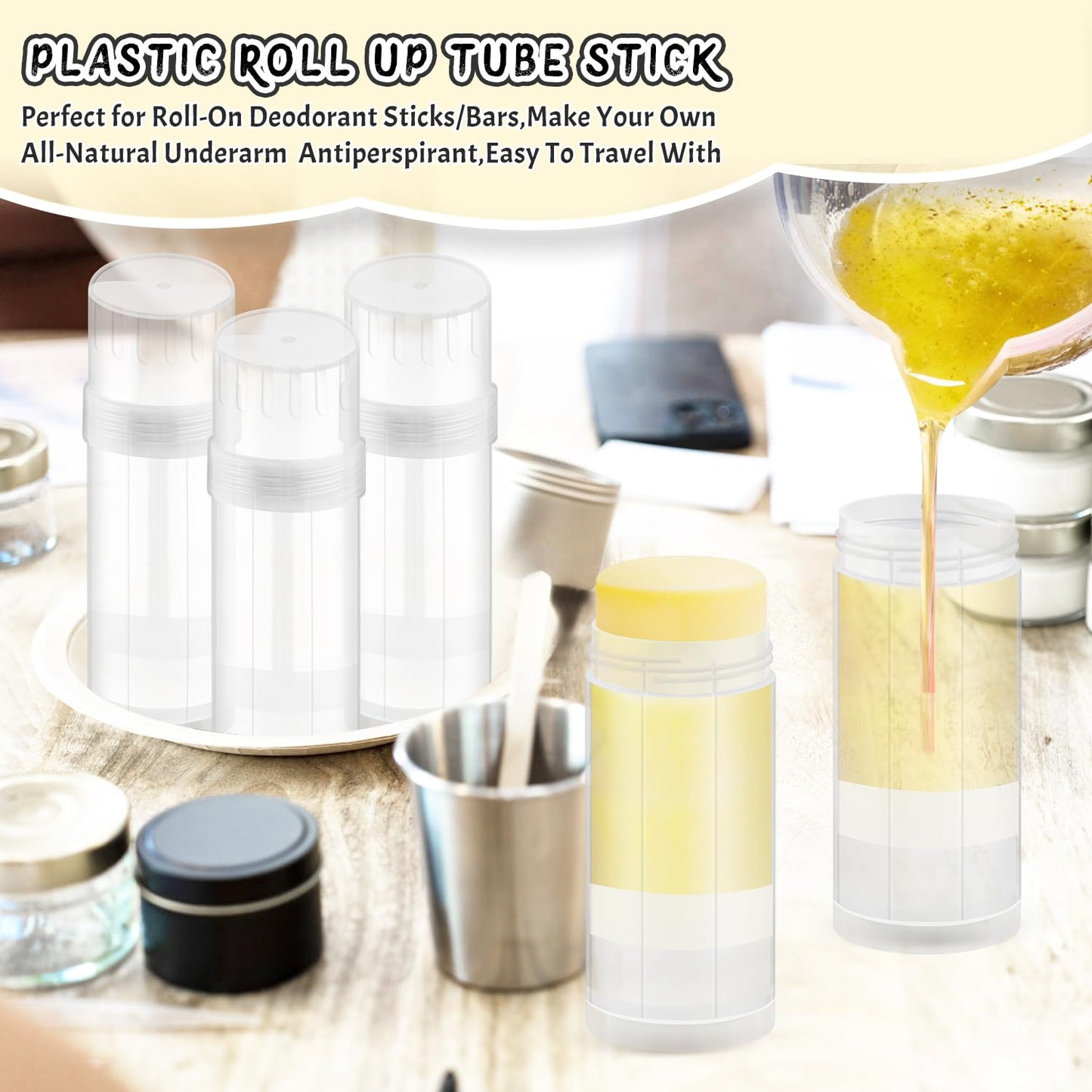 DMuuuDM 15 Pack Empty Deodorant Containers – Twist-Up 2 oz/60 ml Tubes