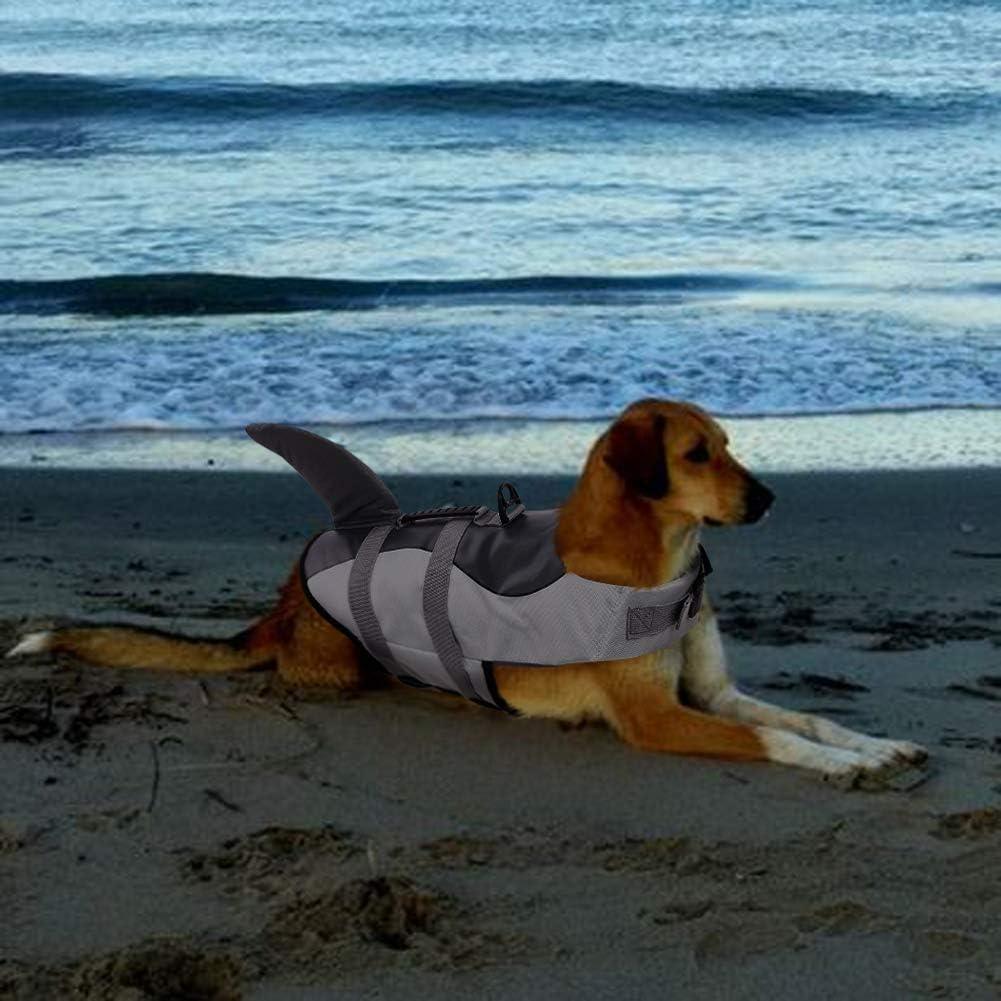 Dog Life Jacket Floatation, Pet Life Vest Shark Costume Size L
