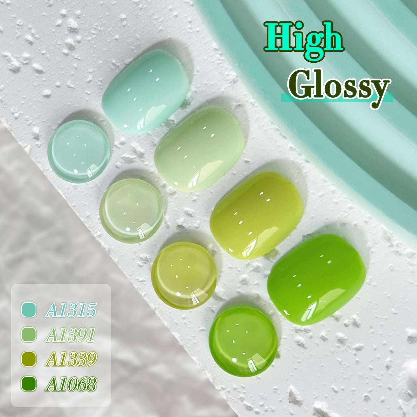 Double Rhythm 6 Pcs Gel Polish Set – 15ml Each in Light Dark Green Olive Teal