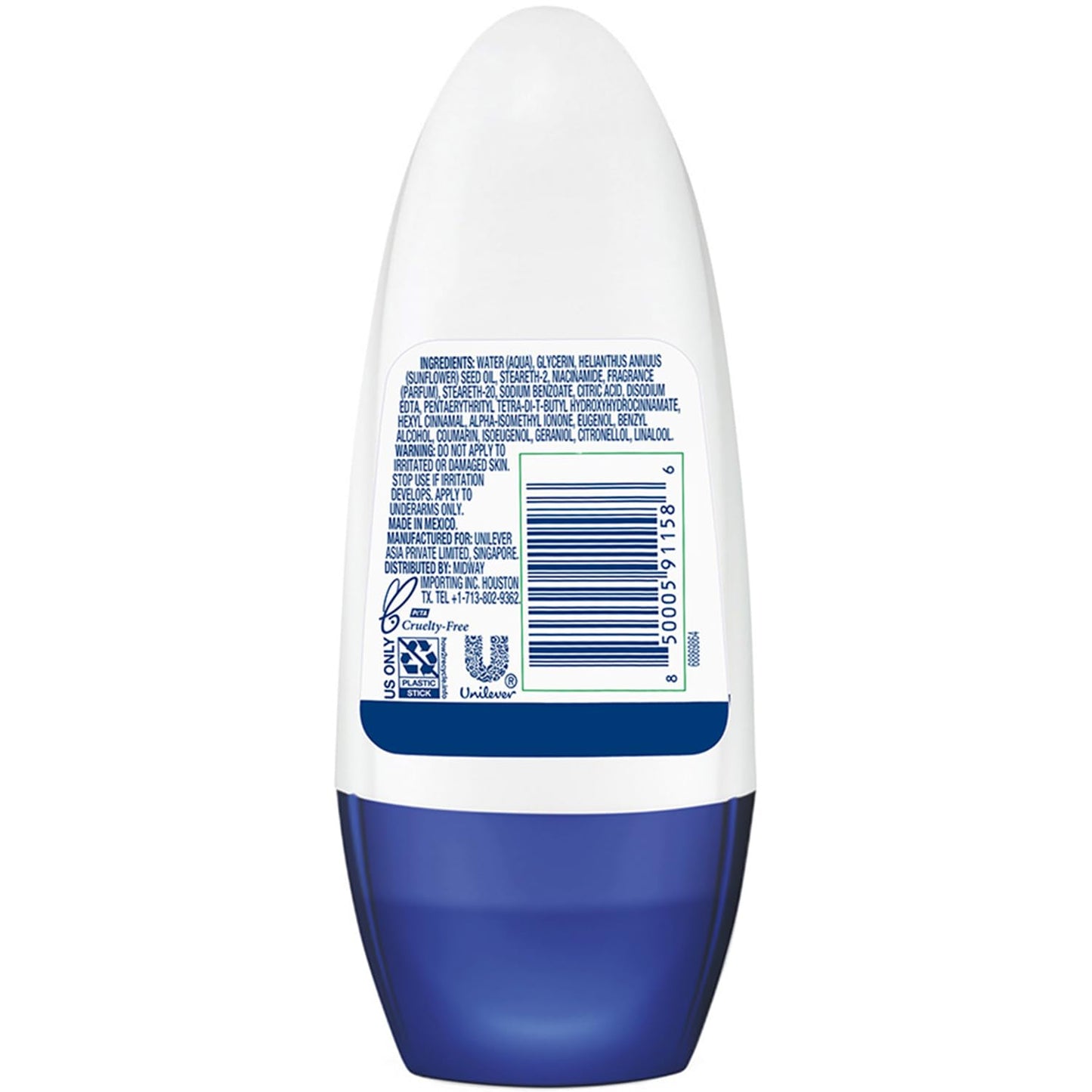 Dove Aluminum-Free Deodorant for Women, Original Clean Roll-On – 3-Pack with 24H Odor Protection