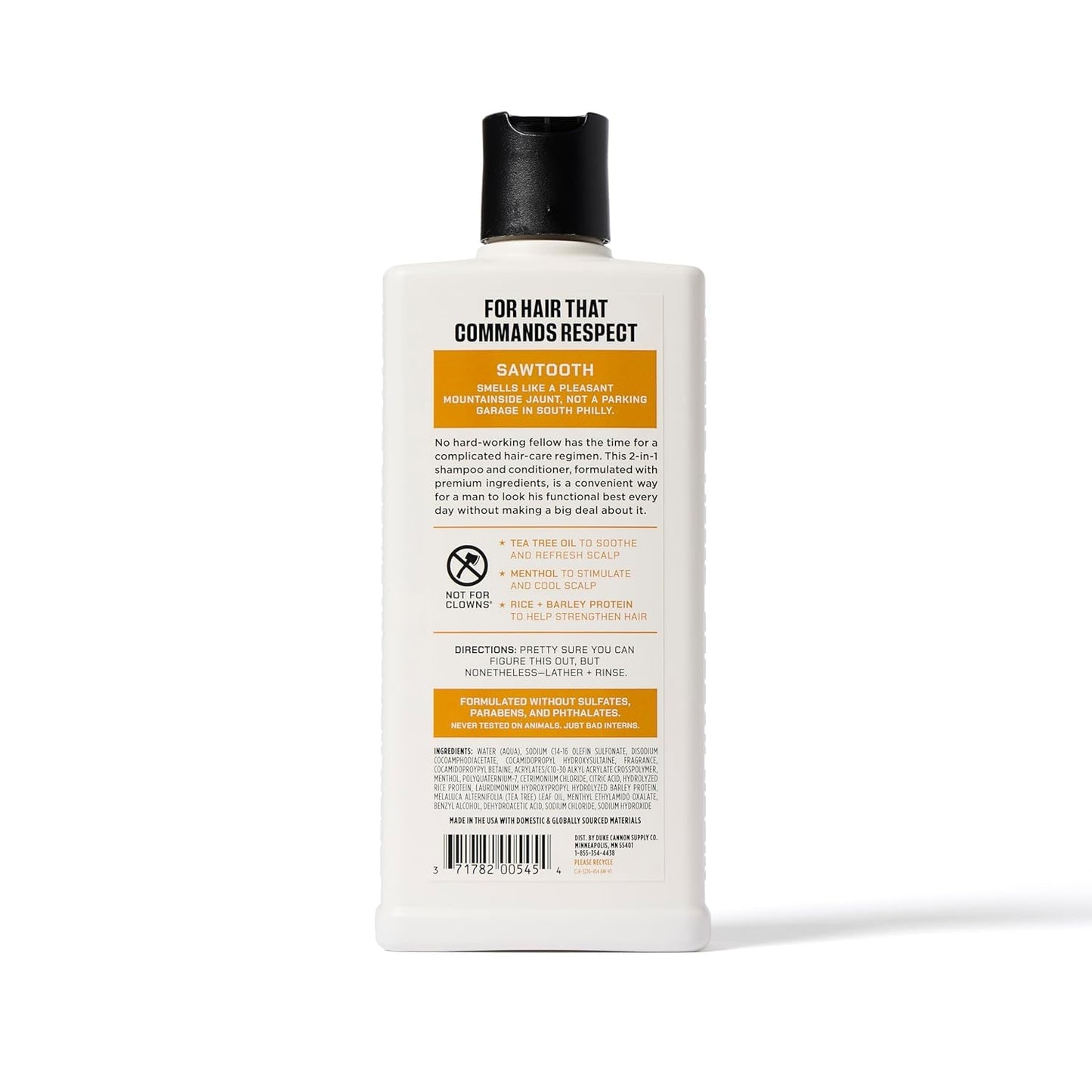Duke Cannon Sawtooth 2-in-1 Hair Wash – Gentle Cleansing Shampoo & Conditioner for Men, 14 oz, 2-Pack