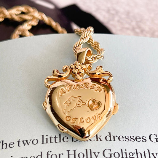 Love Heart Flowers Pendant Necklace