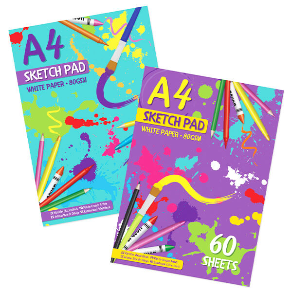 Children's A4 Sketch Pad with 60 Sheets of 80gsm White Paper