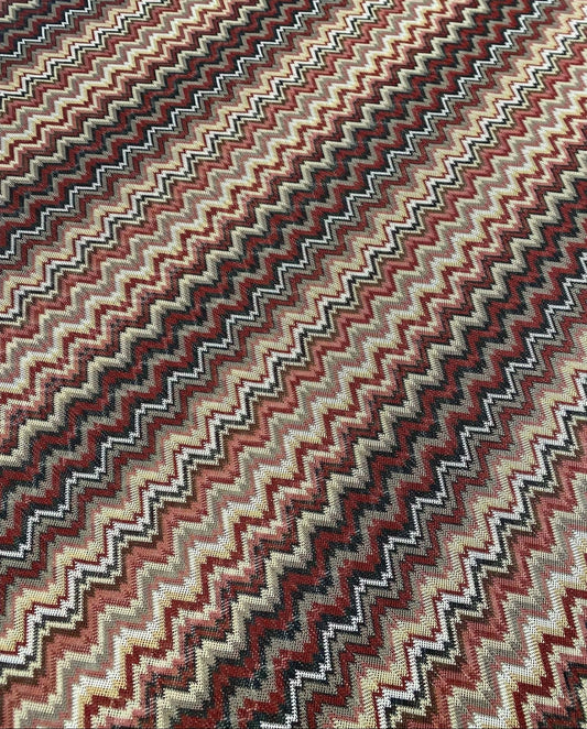 Earth Tone Chevron Mesh Knit Fabric by the Metre