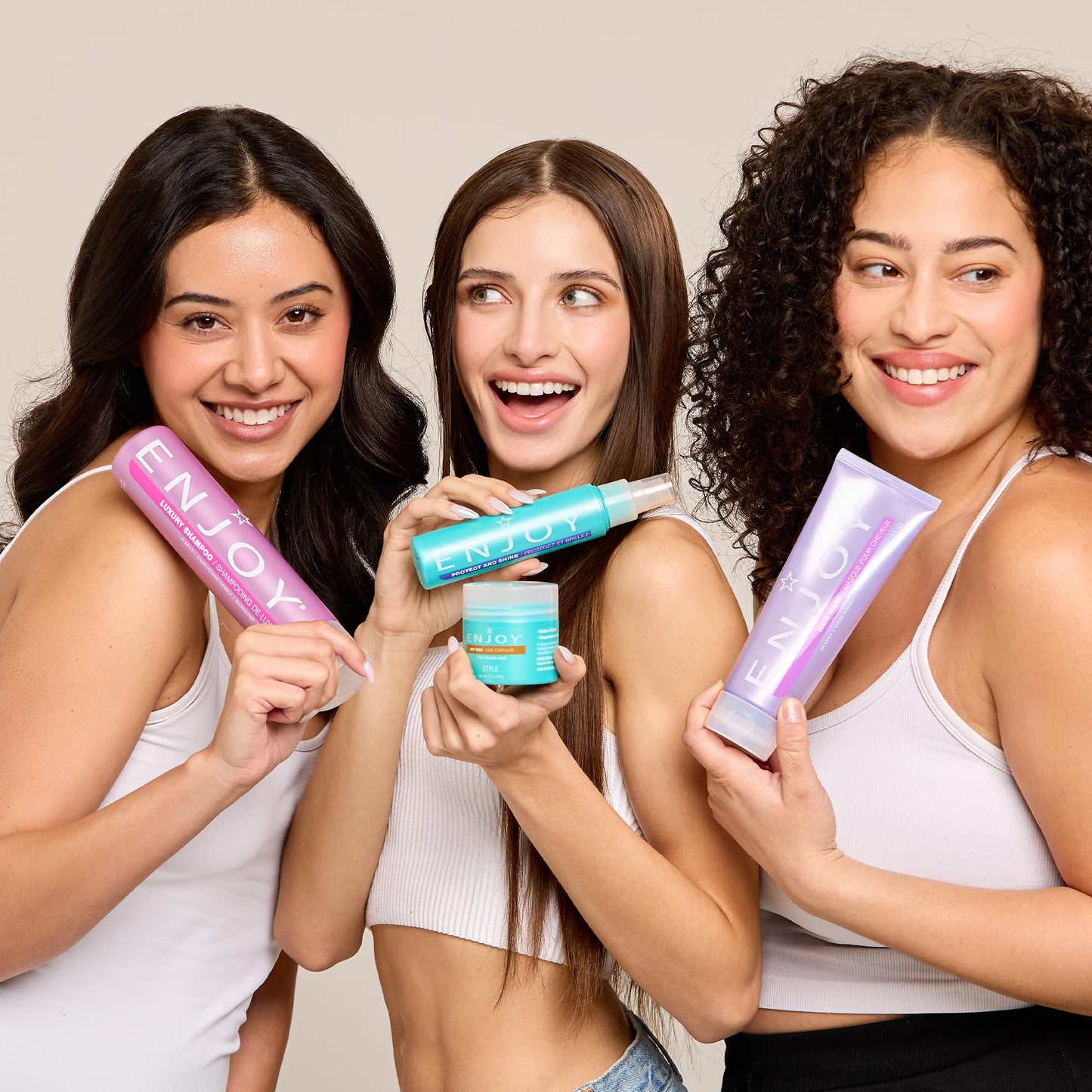 ENJOY Straightener 8 Oz – Hair Styling Cream for All Hair Types, Smooth, Straight & Soft