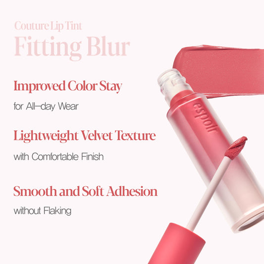 Espoir Couture Lip Tint Fitting Blur #10 Plum Pure – Smudge-Proof, Soft Creamy Texture, Lightweight Matte Finish | 0.14 oz