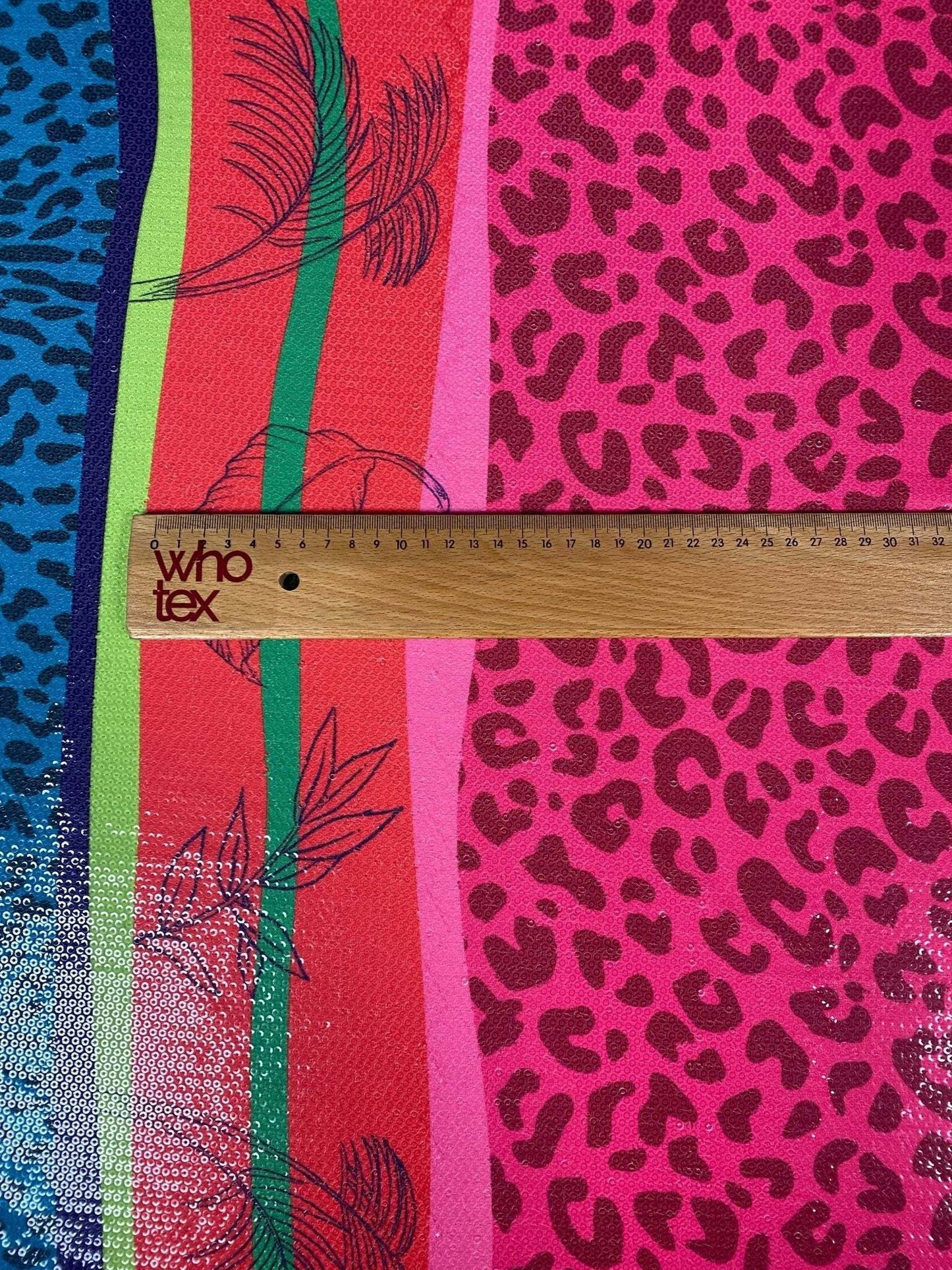 Multicolour Animal Stripe Sequin Fabric by the Metre
