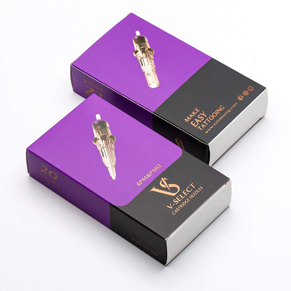 EZTAT2 EZ Tattoo Cartridges V-SELECT 20Pcs #10 1RL 0.30mm Round Liner for Micropigmentation