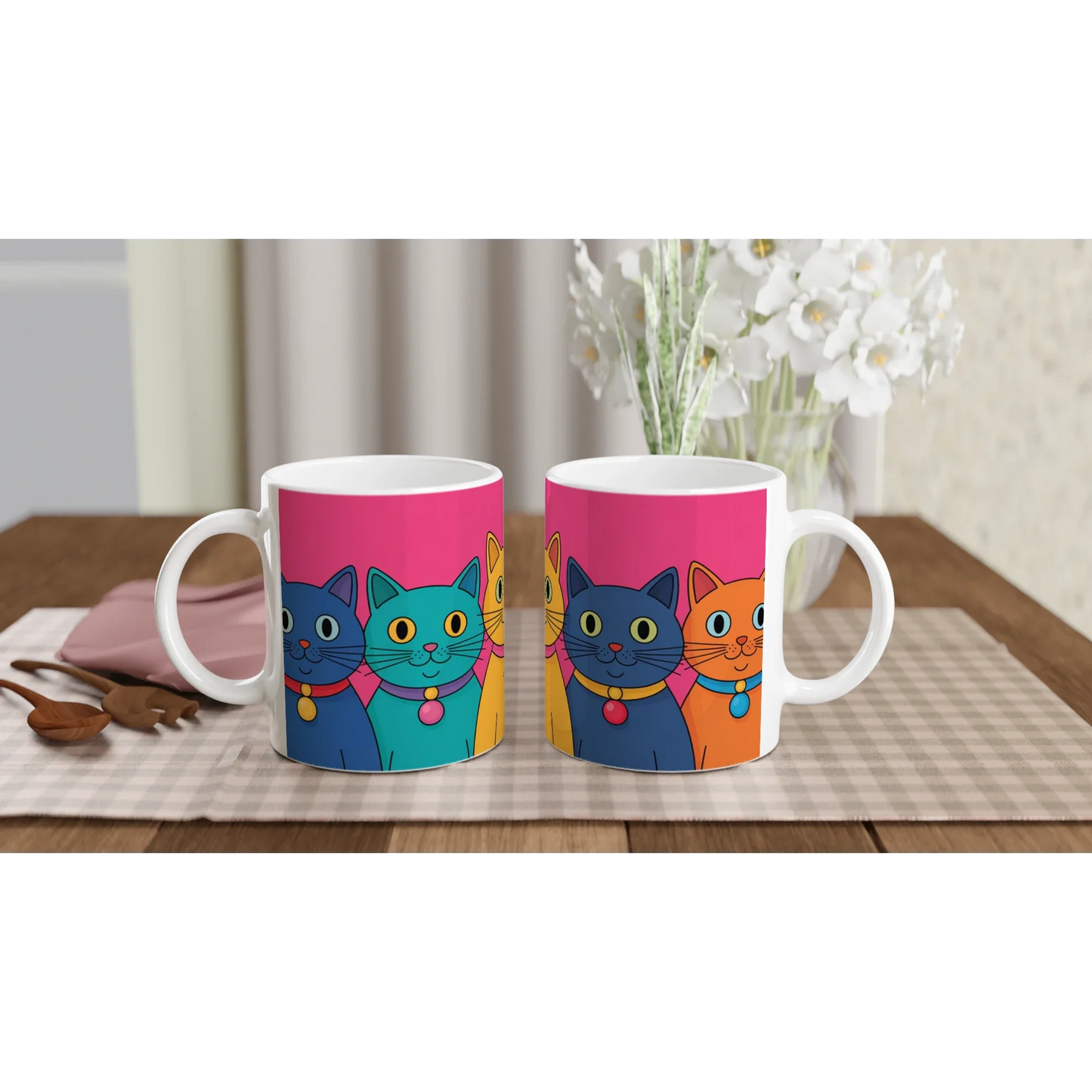 πΎ Colourful Cats Mug β Perfect Gift for Cat Lovers β