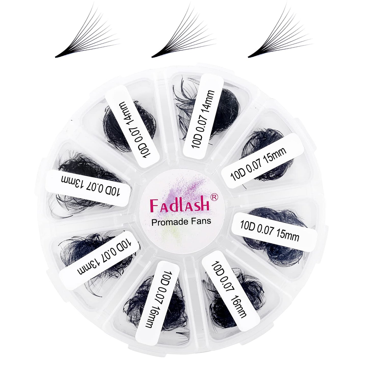 FADLASH Lash Extension 1000 Fans Premade Tray – Mixed D Curl 10D-0.07D, 13-16mm