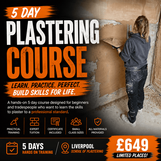 5 Day Hands-on Plastering Course (Skimming & Boarding)