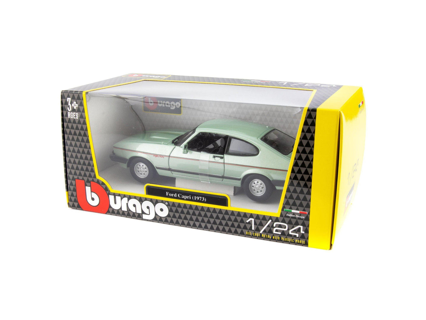Ford Capri 2.8i 1982 green- 1:24 Scale Model Car