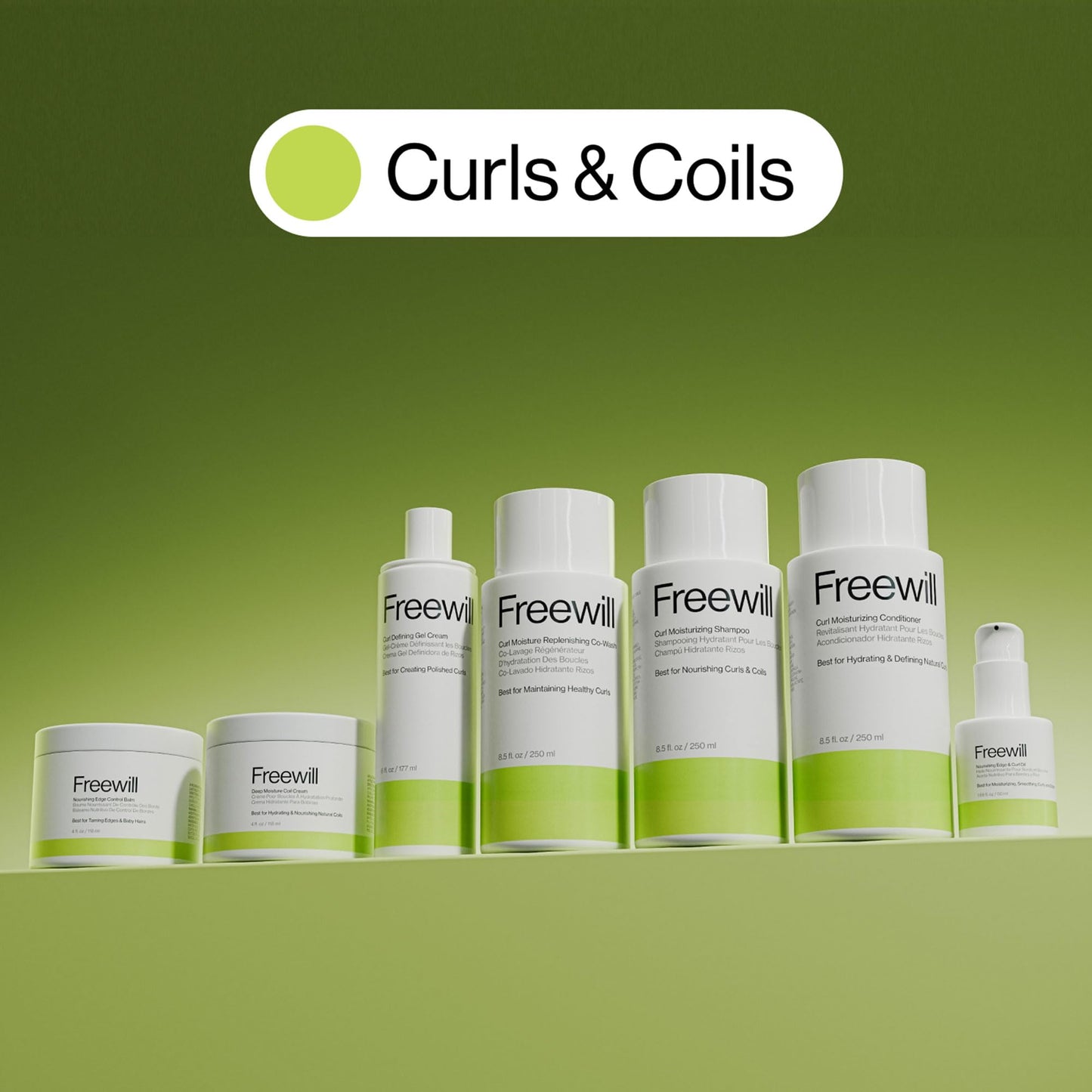 Freewill Curl Moisturizing Conditioner | Hydrating, Defining Curl Conditioner for Curly Hair – 8.5 oz