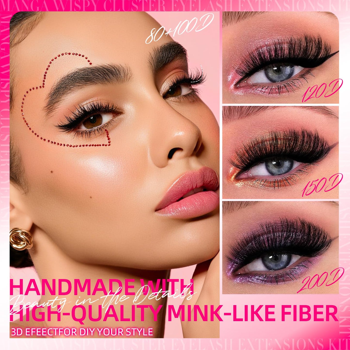 FTBZCF Lash Clusters 336pc DIY Manga Wispy Lashes 10-18mm 200D
