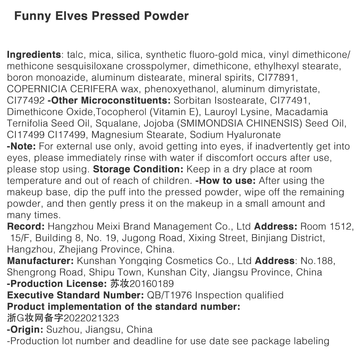 Funny Elves Powder Makeup Face Long Lasting Photosensitive Concealer – Waterproof, All Skin Types (C1)