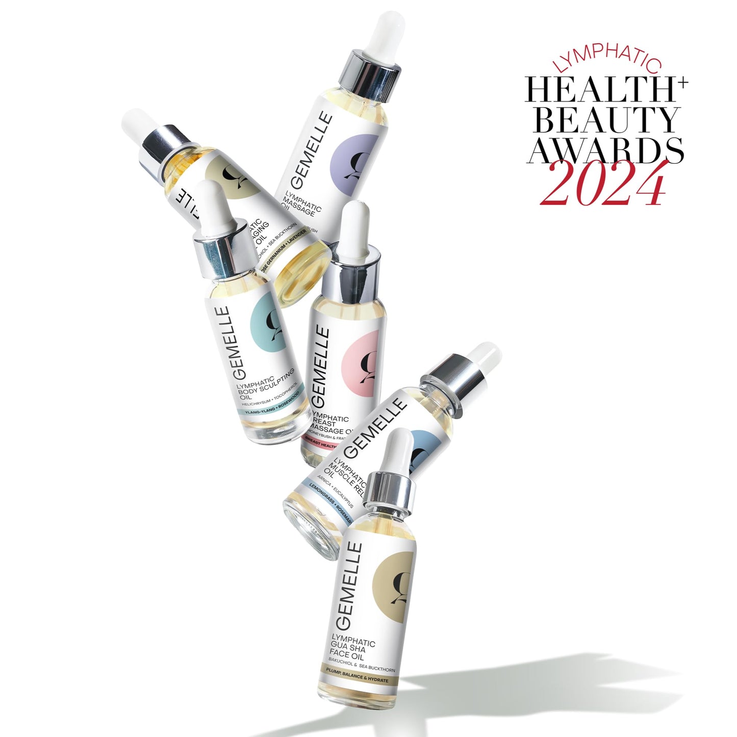 GEMELLE Lymphatic Gua Sha Face Oil – 10x Award-Winner for Detox, Hydration & Sculpt | 30ml