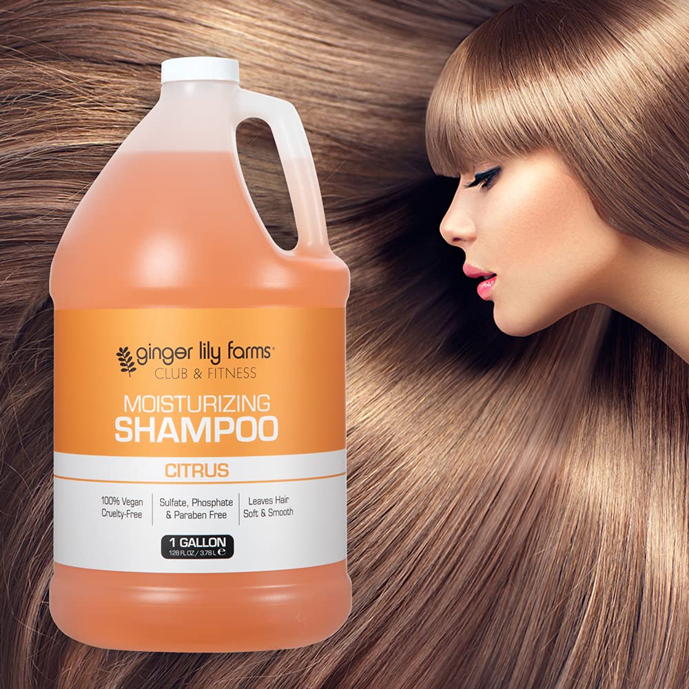 Ginger Lily Farms Club & Fitness Moisturizing Shampoo – 1 Gallon Refill, Vegan & Cruelty-Free