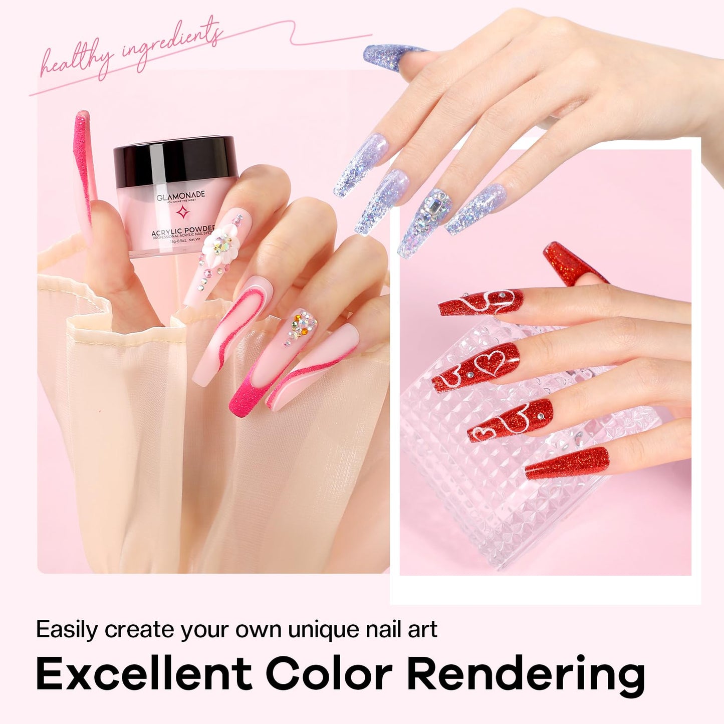 Glamonade Nail Kit Acrylic Set for Beginners | Professional Starter Supplies