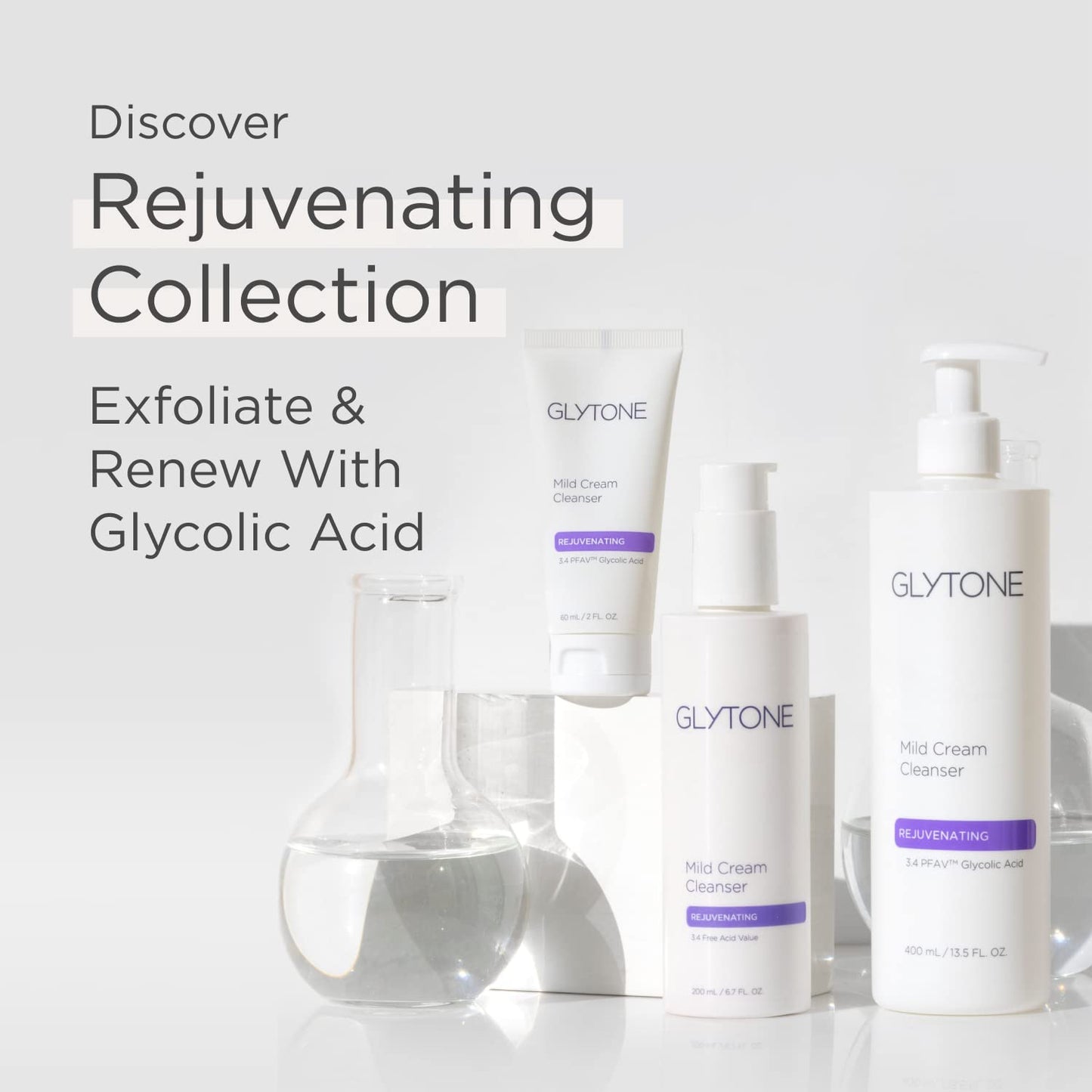 Glytone Mild Gel Exfoliating Cleanser – Oil-Free, Fragrance-Free Glycolic Face Wash (2 fl oz)