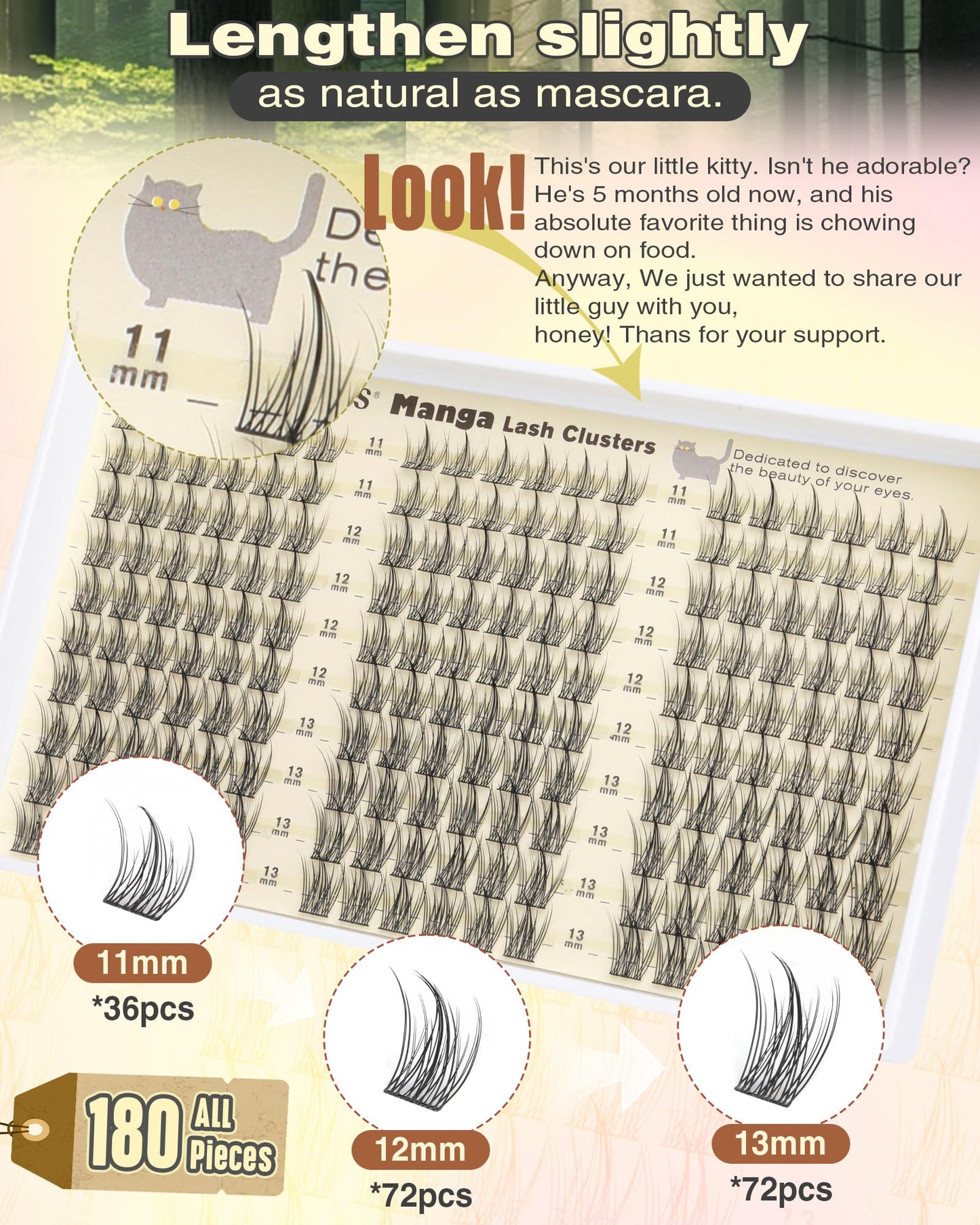 Goddvenus Natural Lash Clusters Kit | Wispy C-Curl Lashes with Tweezers