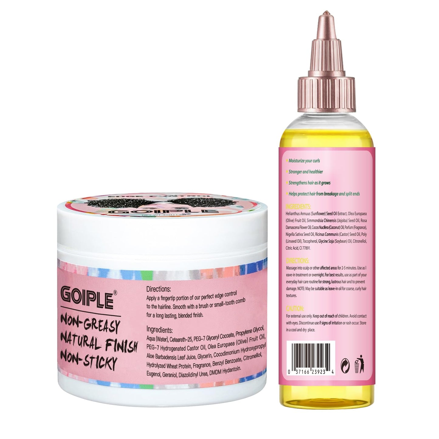 Goiple Edge Control Wax for Women | Strong Hold + Rose & Castor Oil Hair Care Kit