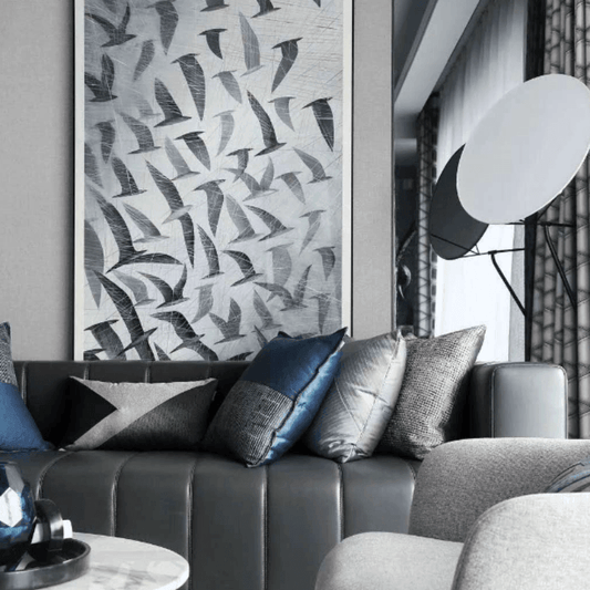 Guti Blue Velvet Cushion, 50 x 50cm