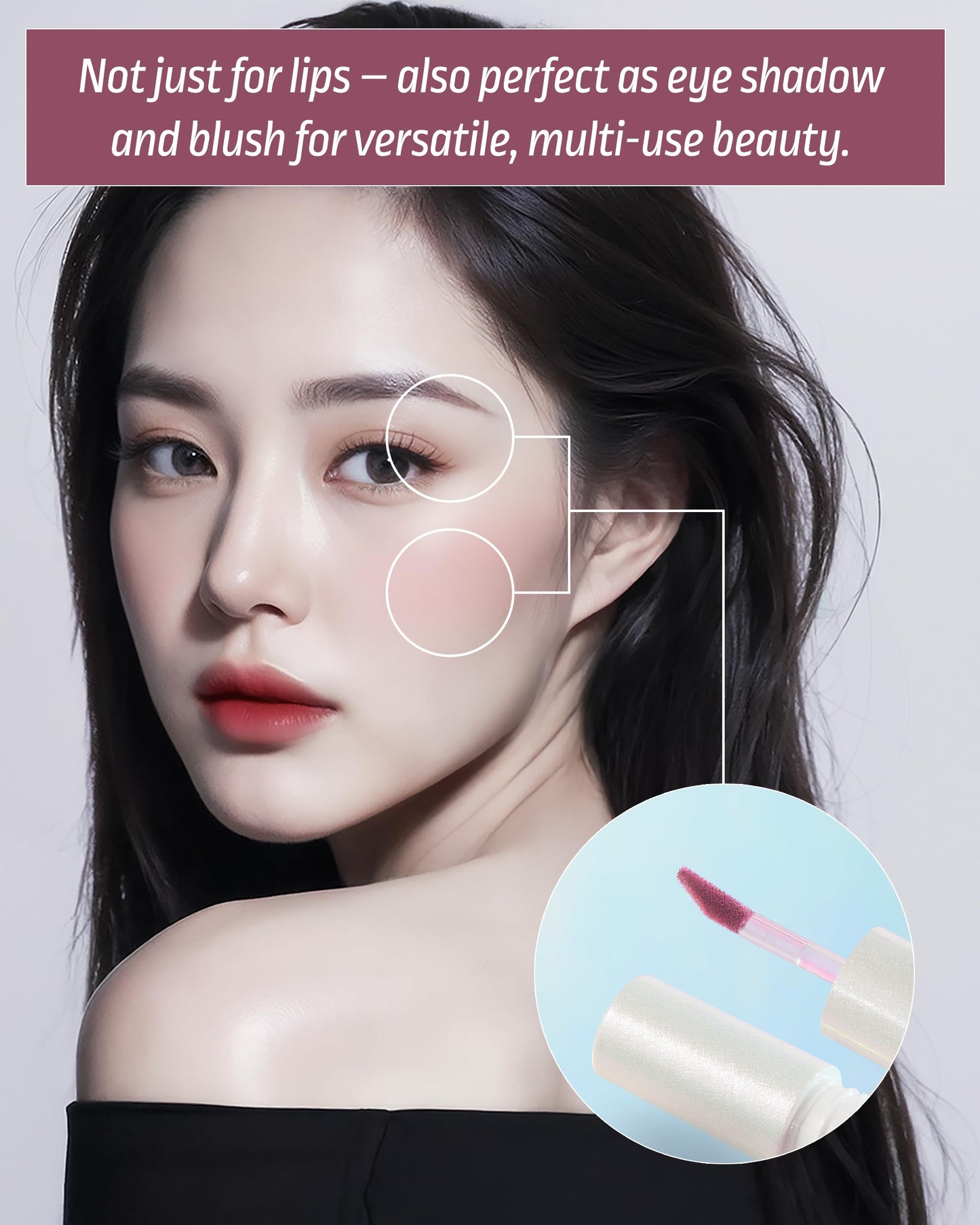 HEVVYMAKEUP Blurring Effect Lip Tint – Airy Velvet, Longwear, Vegan, Sweet Rosy