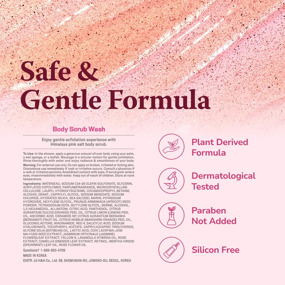 HIMALAYA PINKSALT Daily Scrub & Body Wash – Exfoliating Salt Scrub with Dead Sea Salt, Hyaluronic Acid & Retinol