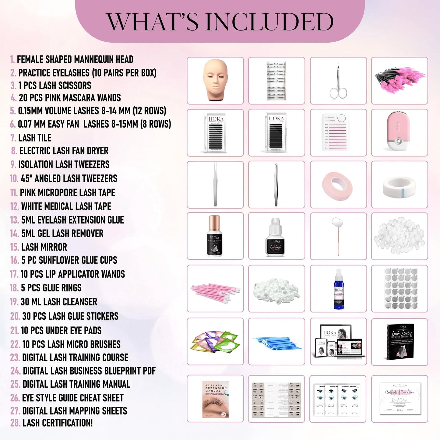 HOKA Lash Eyelash Extension Kit & Training Course | Certification Included