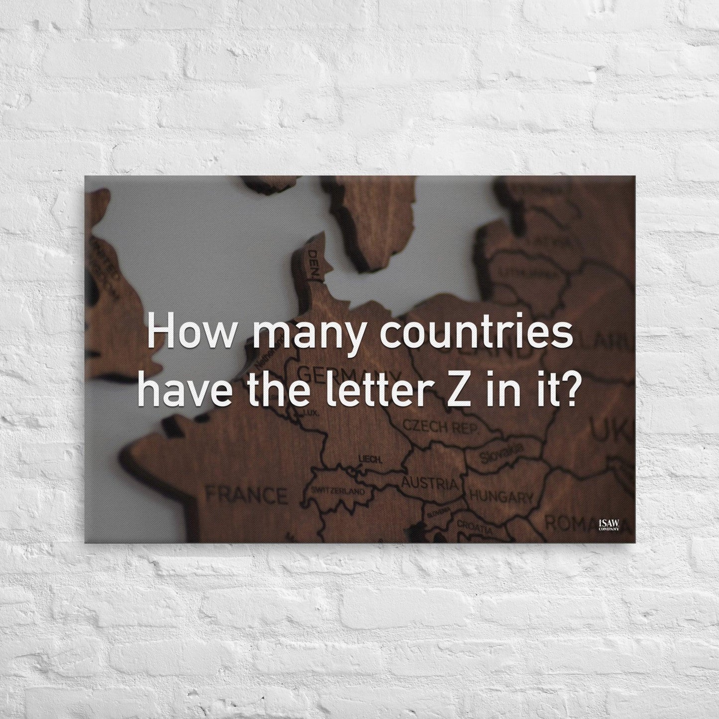 How Many Countries Have The Letter Z In It - Canvas Print
