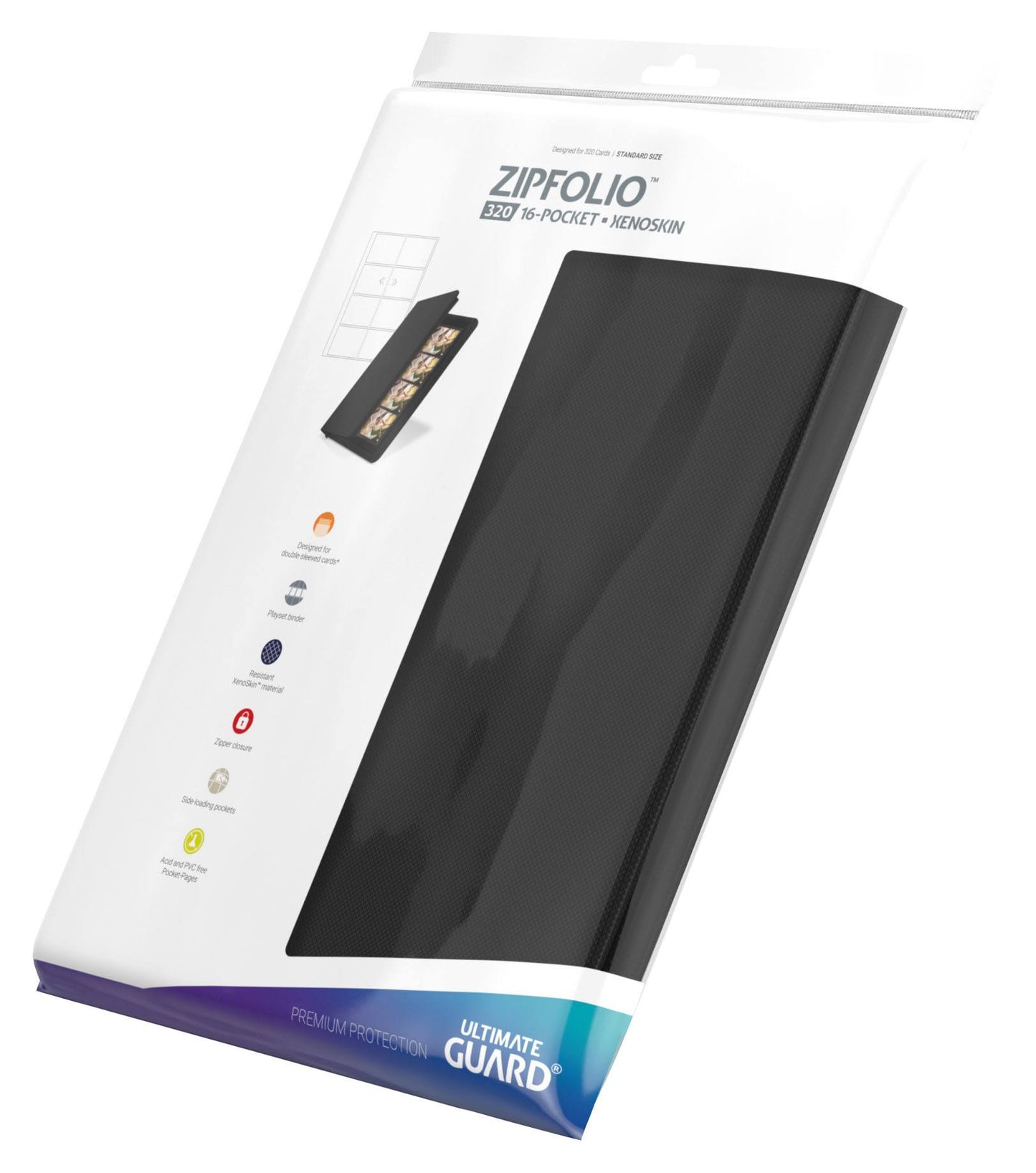 Ultimate Guard Zipfolio 320 16-Pocket Xenoskin - Black
