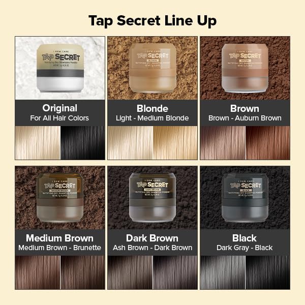 Tap Secret Dry Shampoo Powder Refill with Biotin by I DEW CARE | Travel-Size, Non-Aerosol, Korean Ginseng