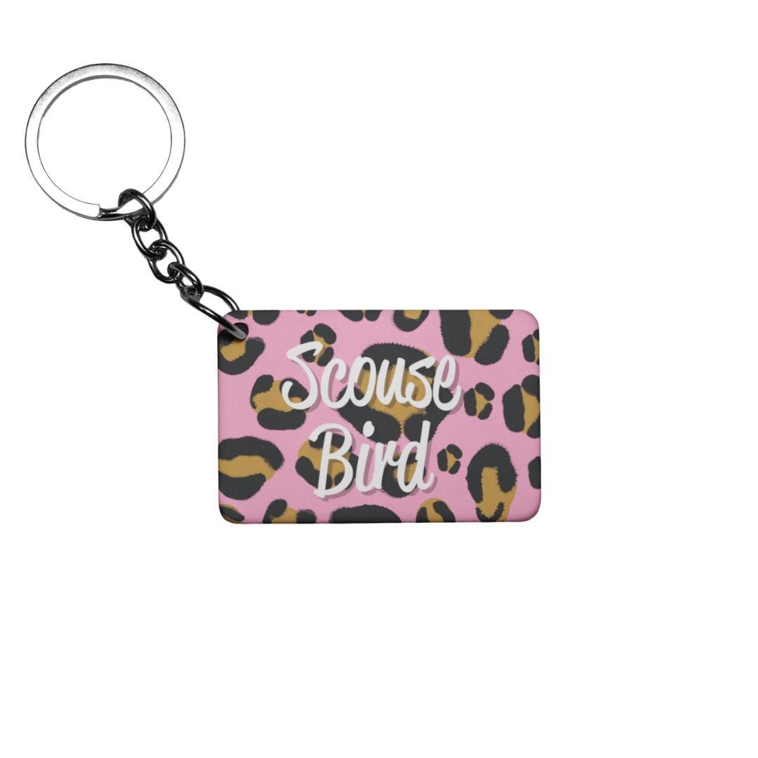 Scouse Bird Leopard Print Keyring