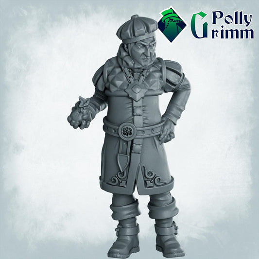 Lupin set half-beast Noble merchant sheriff - Fox Man- Fantasy historic miniatures for tabletop games. 28mm / 32mm Resin Figures for RPG