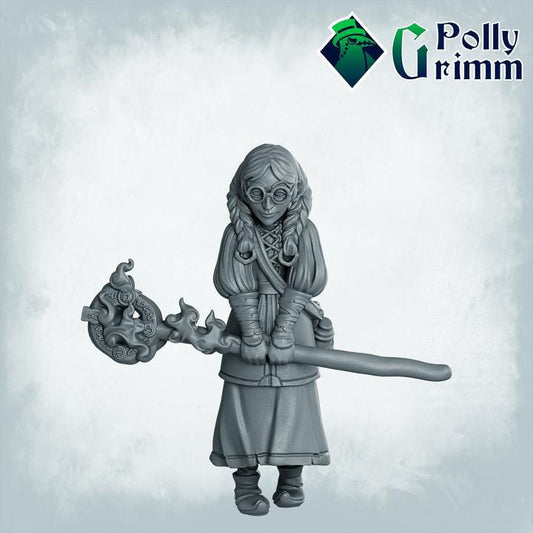 Magical girl Sorceress, Sorcerer, Wizard - Fantasy historic miniatures for tabletop games. 28mm / 32mm Resin Figures for RPG