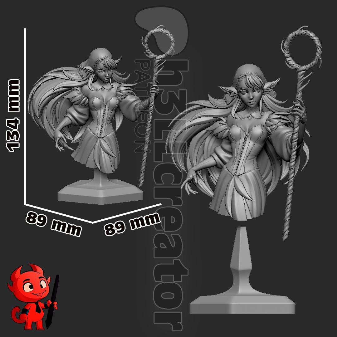Marcille from Delicious in Dungeon (Dungeon Meshi) (fan art) Model or Bust | Miniature scale 1:12 | h3LL Creator | DIY Model Kit