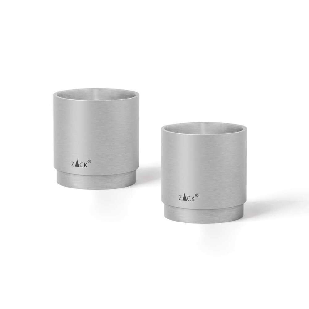 Zack Salo Premium Brushed Stainless Steel Egg Cup Set (2 Pieces) - Award-Winning German Design