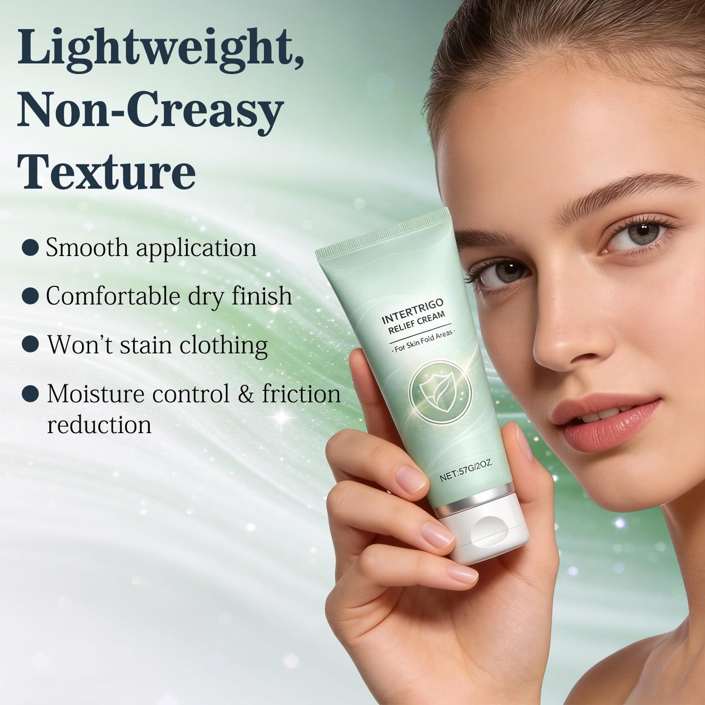 2Pcs Intertrigo Relief Cream – Skin Fold Barrier, Fast-Drying Non-Greasy (2 oz)