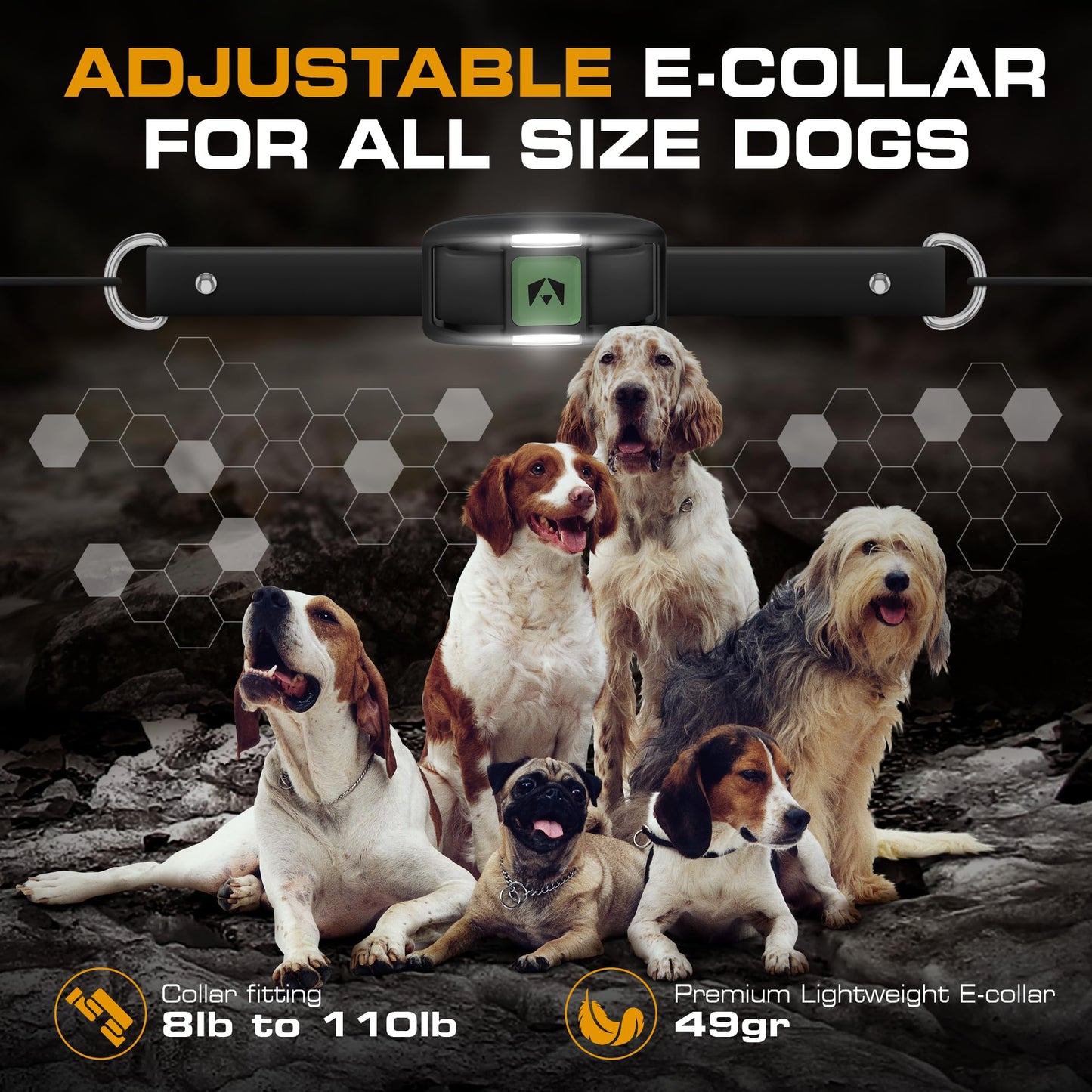 INVIROX Training Collar for Large Dogs X2 – 124 Levels, 1100yd Range, IP67 Waterproof