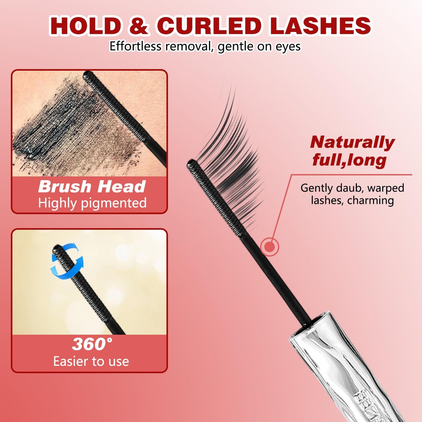 2Pcs Iron Wand Mascara – 2025 Upgraded Waterproof Tubing Mascara for 3D Curl, Smudge-Proof & No Flake